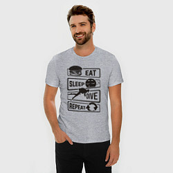 Футболка slim-fit Есть спать нырять, цвет: меланж — фото 2