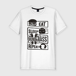Футболка slim-fit Есть спать драм-н-бейс, цвет: белый