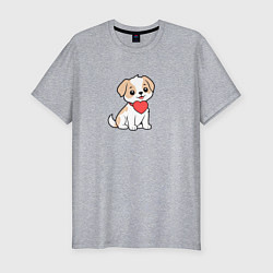 Футболка slim-fit Собака с сердечком, цвет: меланж