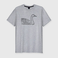 Футболка slim-fit Гусь плавает, цвет: меланж