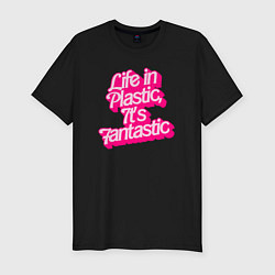 Футболка slim-fit Barbie life in plastic, цвет: черный