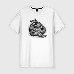 Футболка slim-fit Енот толстячок, цвет: белый