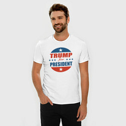 Футболка slim-fit Трампа в президенты, цвет: белый — фото 2