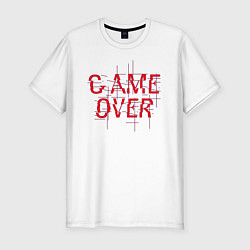 Футболка slim-fit Надпись - Game over, цвет: белый