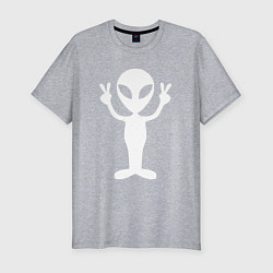 Футболка slim-fit Peace alien, цвет: меланж