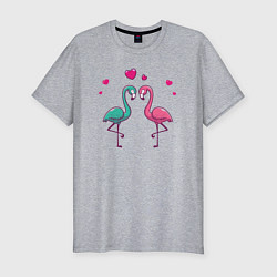 Футболка slim-fit Flamingo love, цвет: меланж