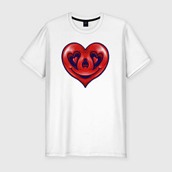 Футболка slim-fit Smiling heart, цвет: белый