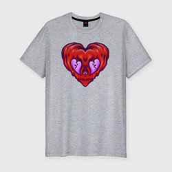 Футболка slim-fit Evil heart, цвет: меланж