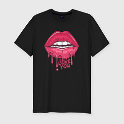 Футболка slim-fit I love you lips, цвет: черный