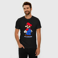 Футболка slim-fit Марио с принцессой, цвет: черный — фото 2