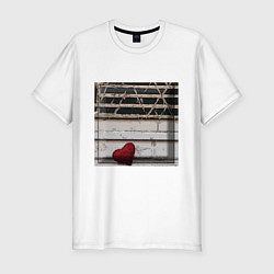 Футболка slim-fit Брошенное сердце, цвет: белый