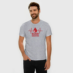 Футболка slim-fit Донорство крови, цвет: меланж — фото 2