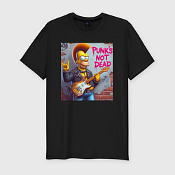 Футболка slim-fit Homer Simpson - punks not dead, цвет: черный