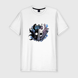 Футболка slim-fit Hollow Knight - талисман, цвет: белый