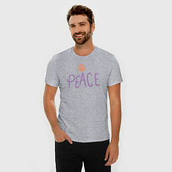 Футболка slim-fit My peace, цвет: меланж — фото 2