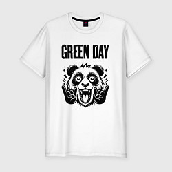 Футболка slim-fit Green Day - rock panda, цвет: белый