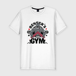 Футболка slim-fit Бендер в качалке, цвет: белый