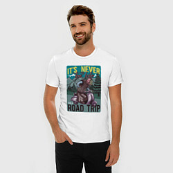 Футболка slim-fit Бабушка на скутере - road trip, цвет: белый — фото 2