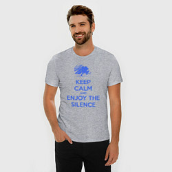 Футболка slim-fit Keep calm and enjoy the silence, цвет: меланж — фото 2