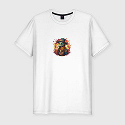 Футболка slim-fit Яркий чумной доктор, цвет: белый