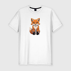 Футболка slim-fit Рыжая плутовка, цвет: белый