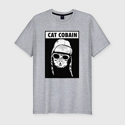 Футболка slim-fit Cat cobain, цвет: меланж