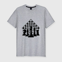 Футболка slim-fit The chessboard, цвет: меланж