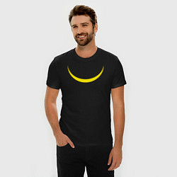 Футболка slim-fit Желтый полумесяц улыбкой, цвет: черный — фото 2