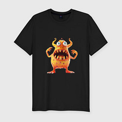 Футболка slim-fit Милый монстр, цвет: черный