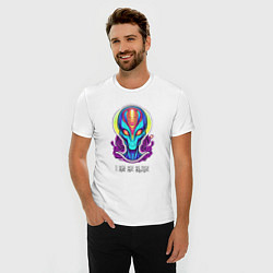 Футболка slim-fit I am an alien, цвет: белый — фото 2