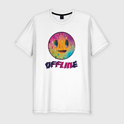 Футболка slim-fit Offline улыбка смайла, цвет: белый