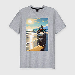 Футболка slim-fit On the beach, цвет: меланж