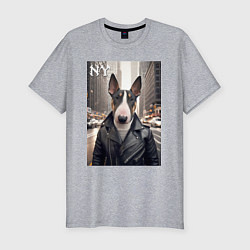 Футболка slim-fit A tough bully from New York, цвет: меланж