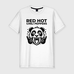 Футболка slim-fit Red Hot Chili Peppers - rock panda, цвет: белый