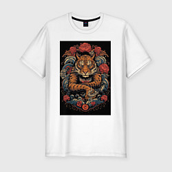 Футболка slim-fit Боевой тигр Муай Тай, цвет: белый