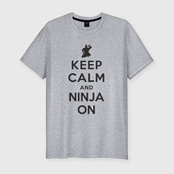 Футболка slim-fit Keep calm and ninja on, цвет: меланж