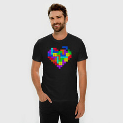 Футболка slim-fit Color tetris, цвет: черный — фото 2