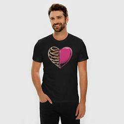 Футболка slim-fit Сердце в груди, цвет: черный — фото 2