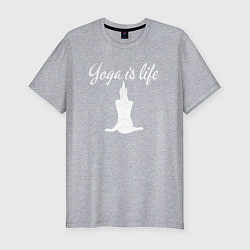 Футболка slim-fit Yoga is life, цвет: меланж