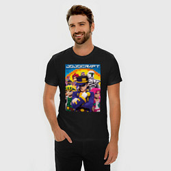 Футболка slim-fit Minecraft and Jojo collaboration - ai art, цвет: черный — фото 2