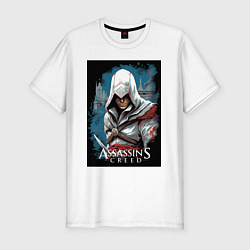 Футболка slim-fit Assassins creed белый кинжал, цвет: белый