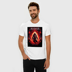 Футболка slim-fit Assassins creed свозь пламя, цвет: белый — фото 2