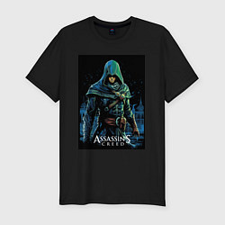 Футболка slim-fit Assassins creed в капюшоне, цвет: черный