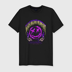 Футболка slim-fit Жить в моменте, цвет: черный