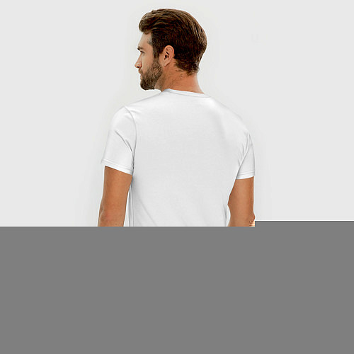 Мужская slim-футболка С днём рождения Матвей / Белый – фото 4