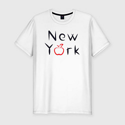 Футболка slim-fit New York apple, цвет: белый