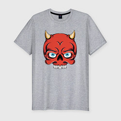 Футболка slim-fit Дьявольский череп, цвет: меланж