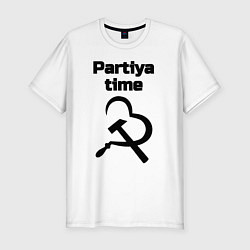 Футболка slim-fit Partiya time, цвет: белый
