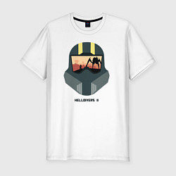 Футболка slim-fit Helldivers: Paratrooper Helmet, цвет: белый