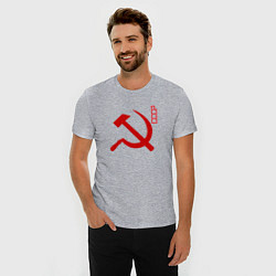 Футболка slim-fit СССР серп и молот red, цвет: меланж — фото 2